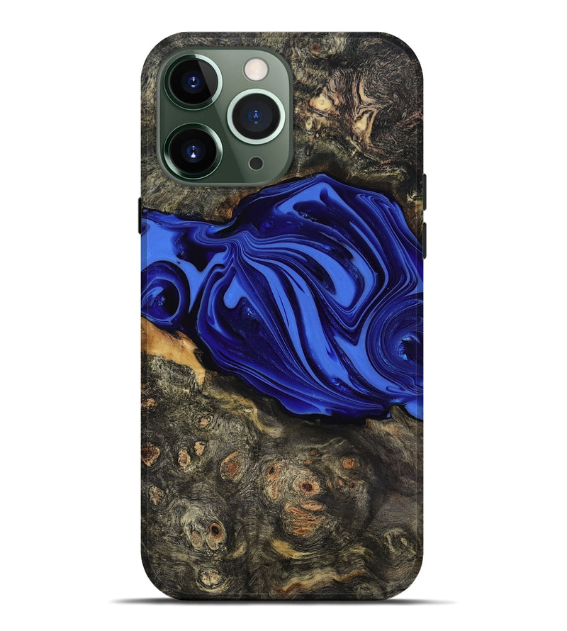 iPhone 13 Pro Max Wood Live Edge Phone Case - Kayce (Blue, 816903)