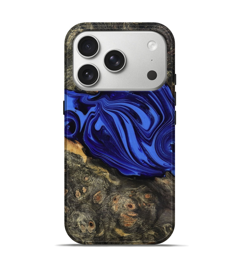 iPhone 17 Pro Wood Live Edge Phone Case - Kayce (Blue, 816903)