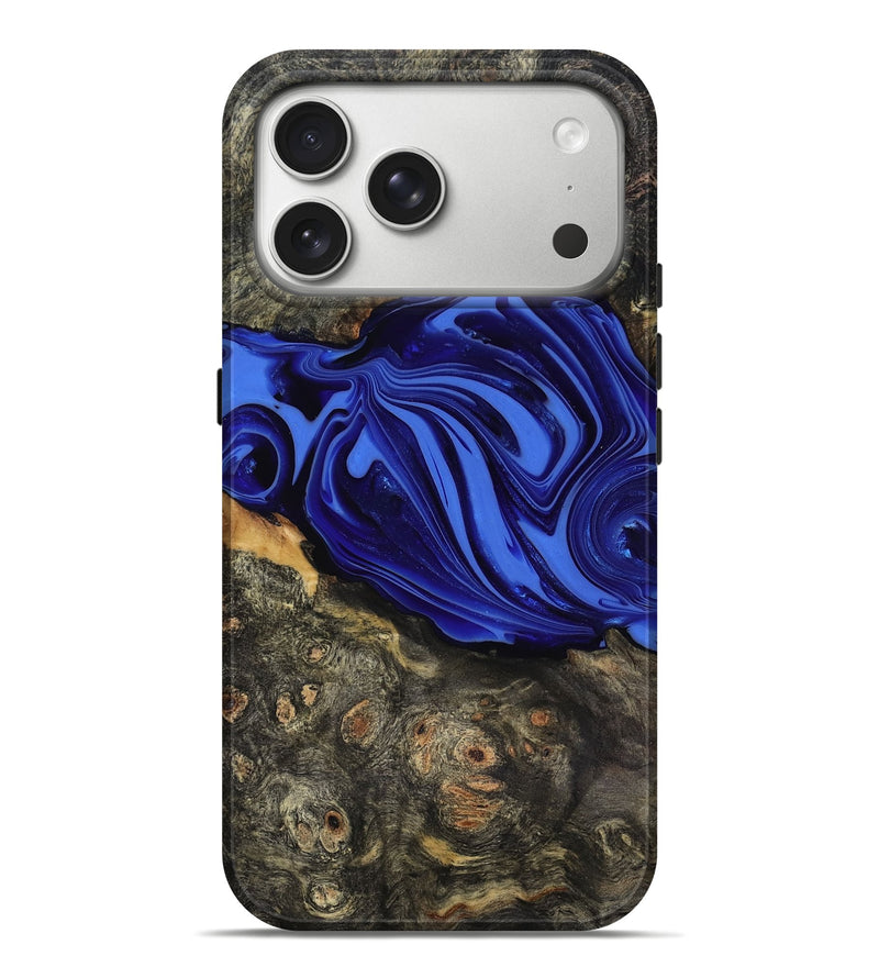 iPhone 17 Pro Max Wood Live Edge Phone Case - Kayce (Blue, 816903)