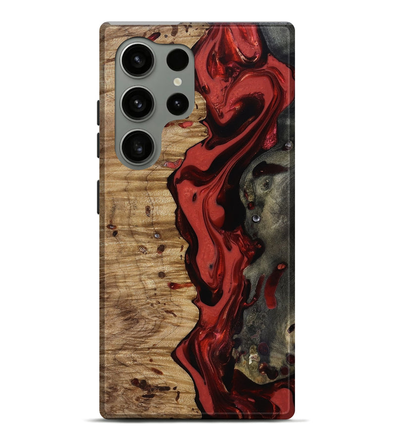 Galaxy S24 Ultra Wood Live Edge Phone Case - Dottie (Red, 816908)