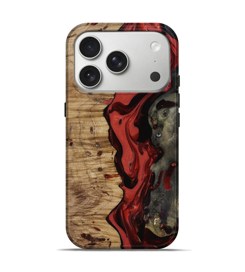 iPhone 17 Pro Wood Live Edge Phone Case - Dottie (Red, 816908)