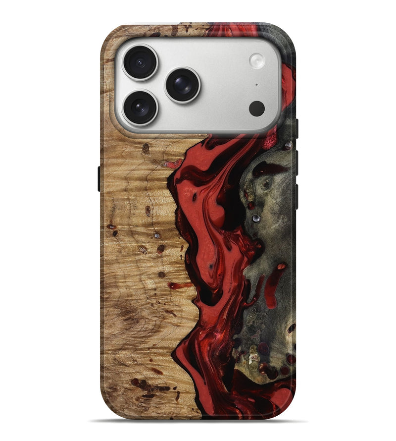 iPhone 17 Pro Max Wood Live Edge Phone Case - Dottie (Red, 816908)