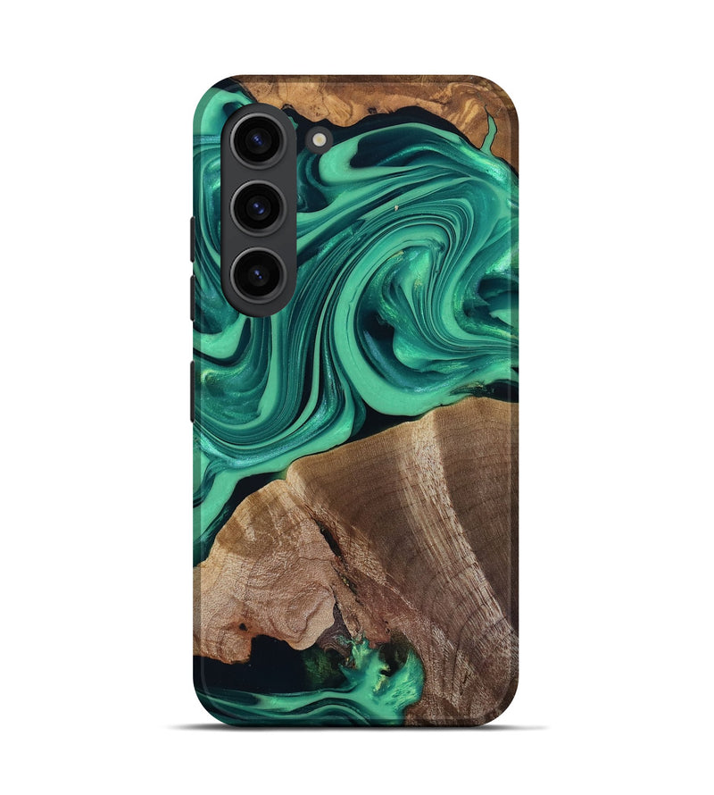 Galaxy S23 Wood Live Edge Phone Case - Annetta (Green, 816918)