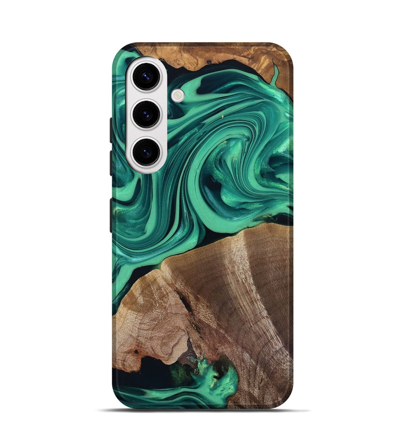 Galaxy S25 Wood Live Edge Phone Case - Annetta (Green, 816918)