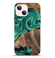iPhone 14 Plus Wood Live Edge Phone Case - Annetta (Green, 816918)
