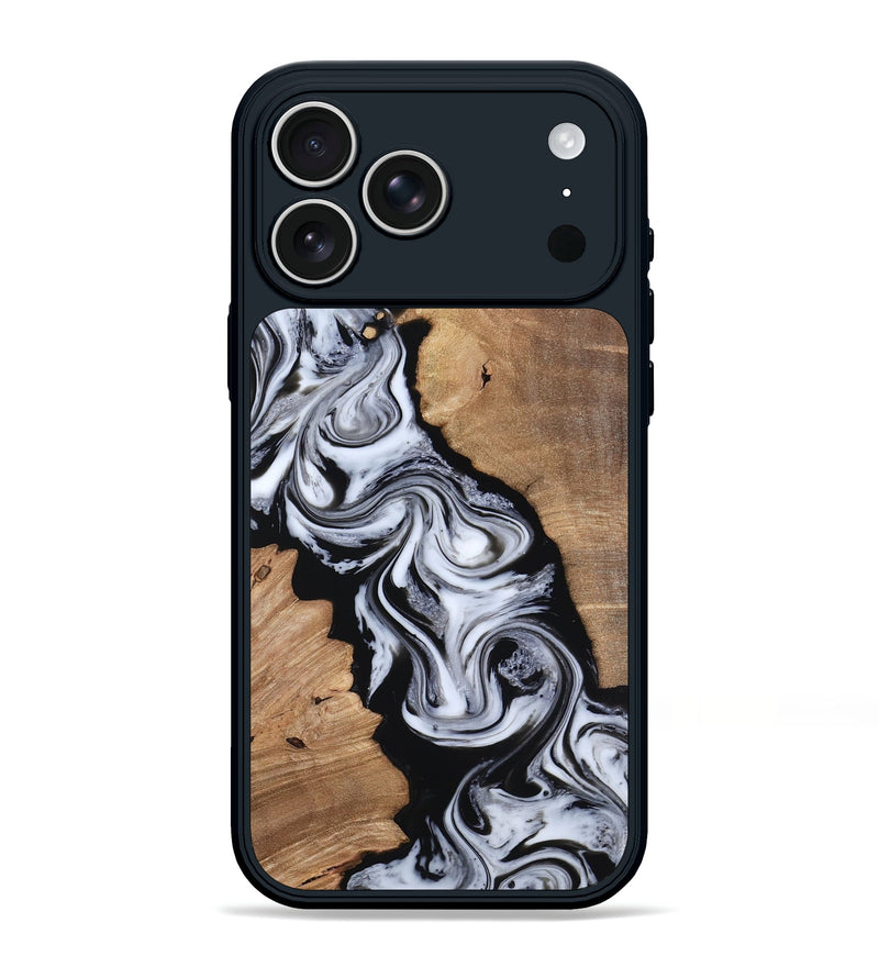 iPhone 17 Pro Max Wood Phone Case - Trevin (Black & White, 816926)