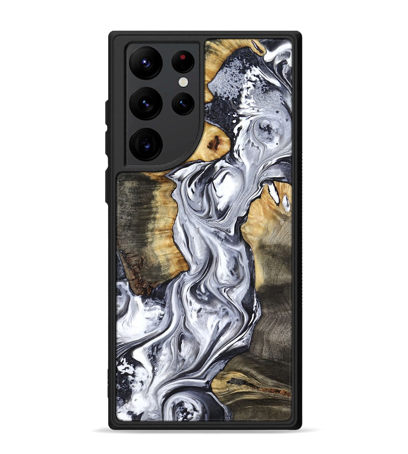 Galaxy S22 Ultra Wood Phone Case - Donn (Black & White, 816927)