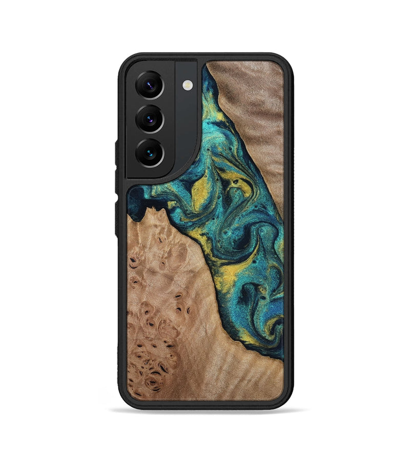 Galaxy S22 Wood Phone Case - Sidney (Teal & Gold, 816931)