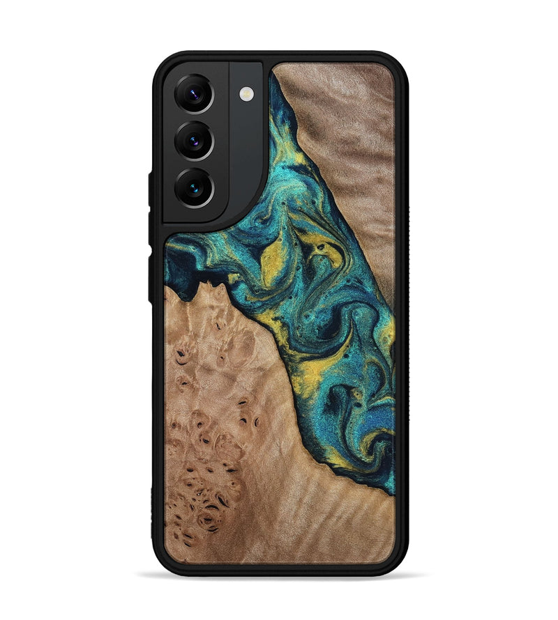 Galaxy S22 Plus Wood Phone Case - Sidney (Teal & Gold, 816931)