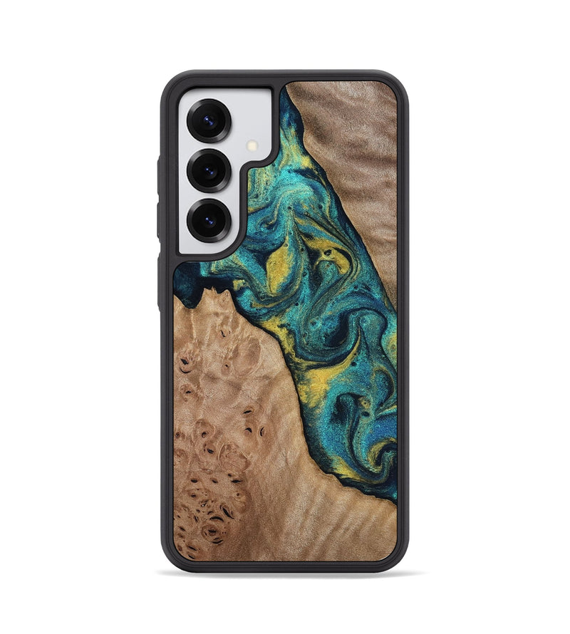 Galaxy S25 Wood Phone Case - Sidney (Teal & Gold, 816931)