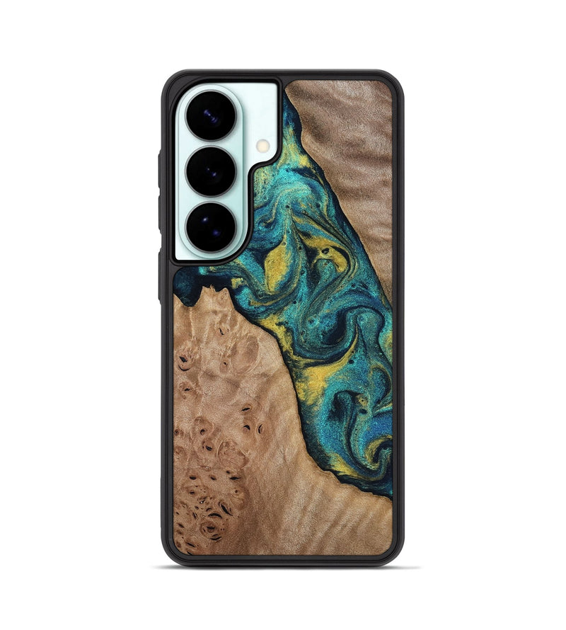 Galaxy S26 Wood Phone Case - Sidney (Teal & Gold, 816931)