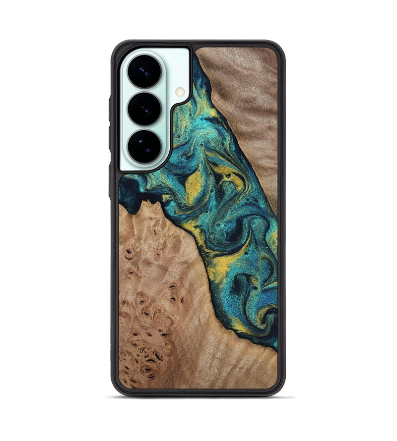 Galaxy S26 Plus Wood Phone Case - Sidney (Teal & Gold, 816931)