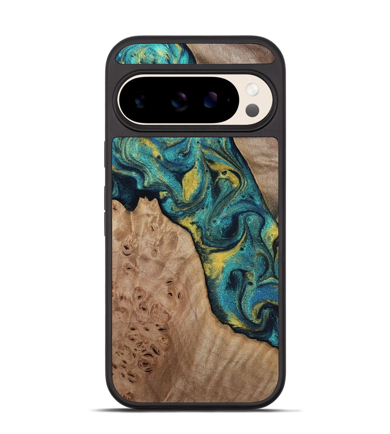 Pixel 10 Wood Phone Case - Sidney (Teal & Gold, 816931)