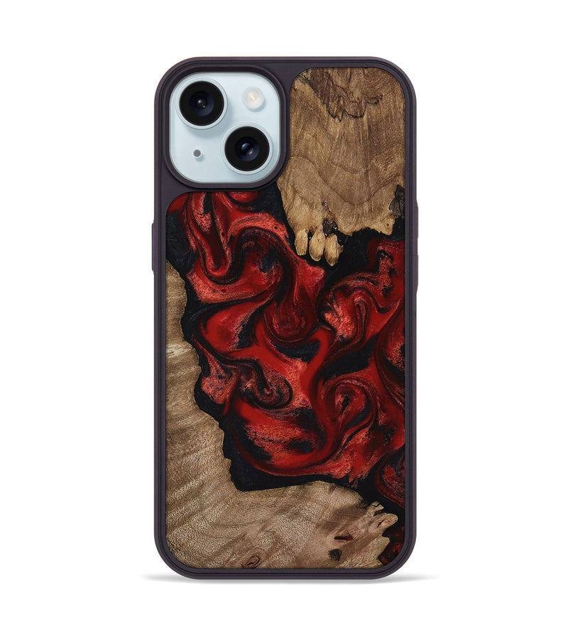 iPhone 15 Wood Phone Case - Ivy (Red, 816957)