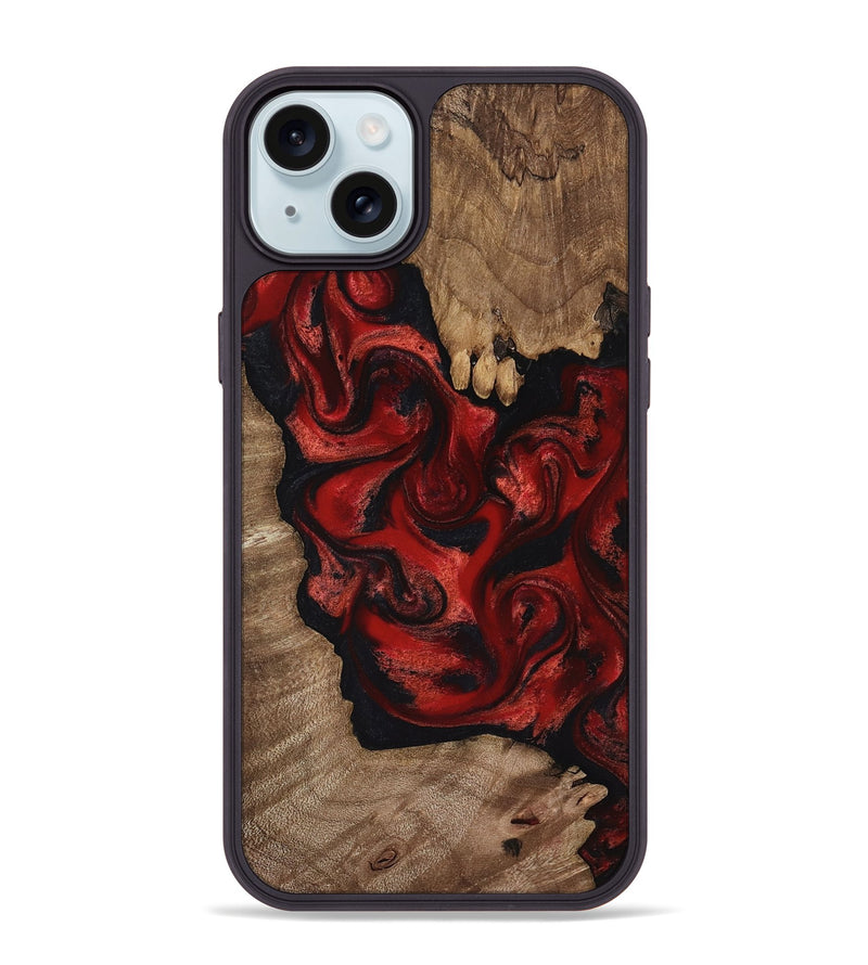 iPhone 15 Plus Wood Phone Case - Ivy (Red, 816957)