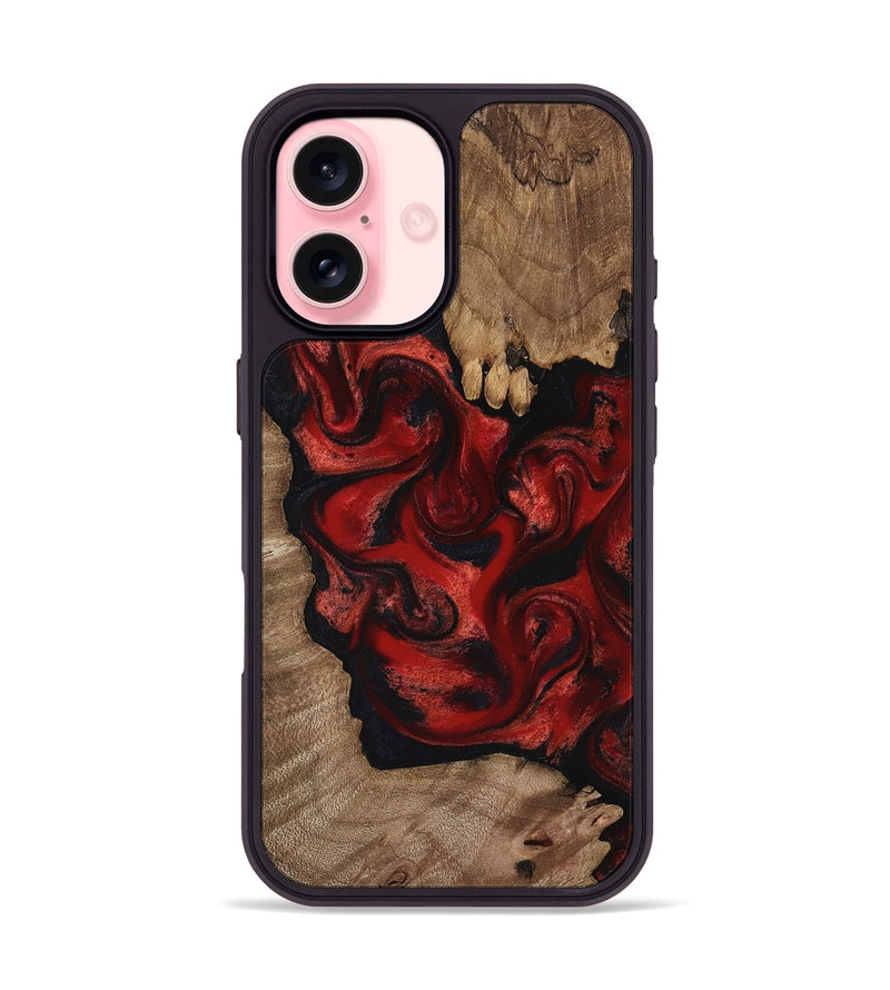 iPhone 16 Wood Phone Case - Ivy (Red, 816957)