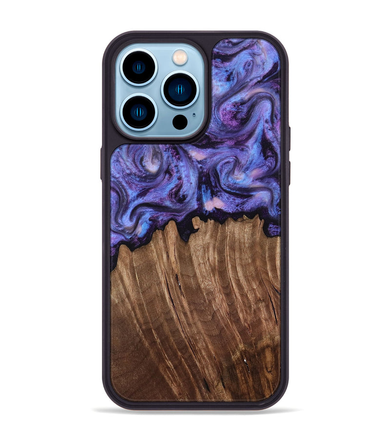 iPhone 14 Pro Max Wood Phone Case - Case (Purple, 816959)