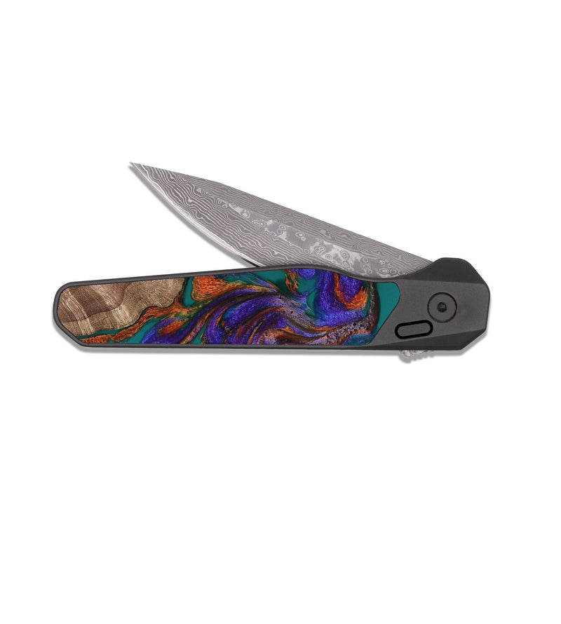 EDC Dark Damascus Wood Pocket Knife - Jayda (Purple, 816960)