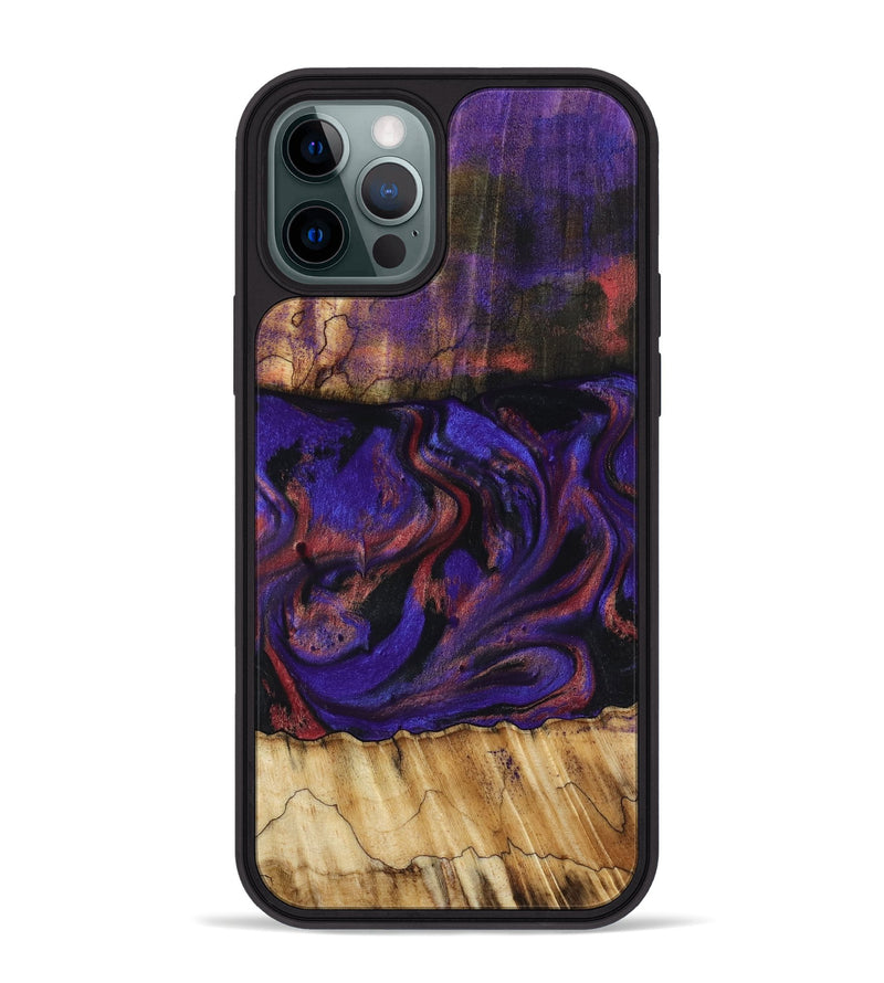iPhone 12 Pro Max Wood Phone Case - Troy (Purple, 816961)
