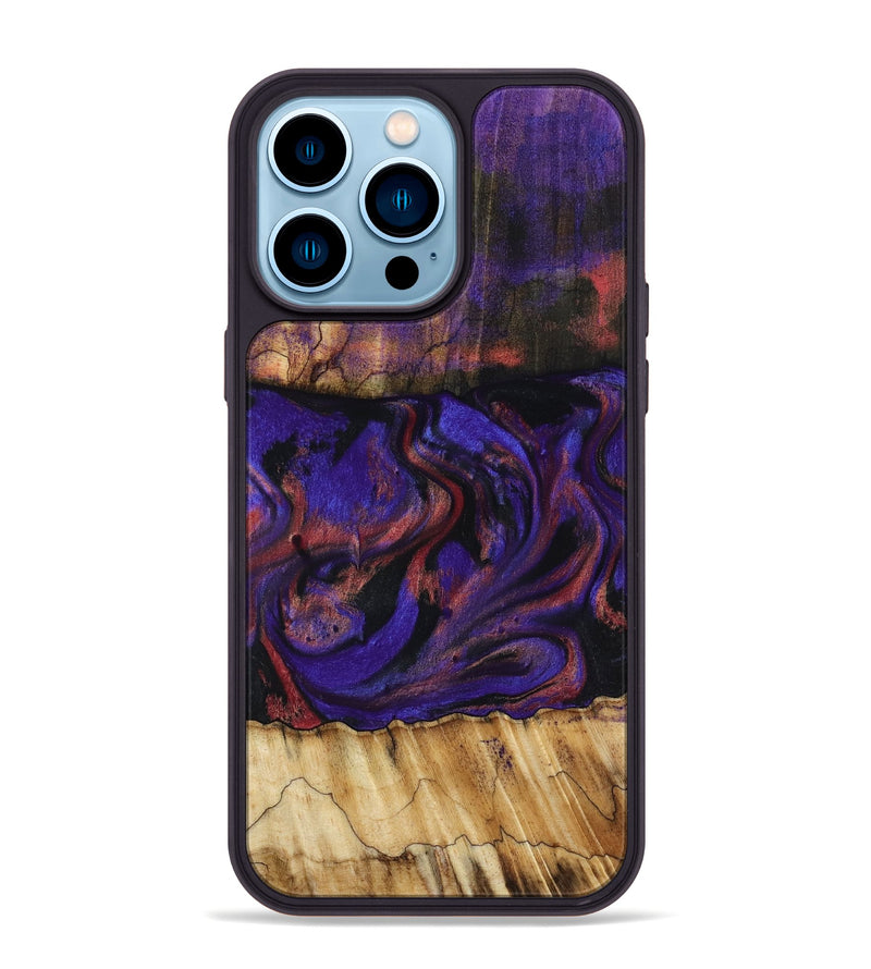 iPhone 14 Pro Max Wood Phone Case - Troy (Purple, 816961)