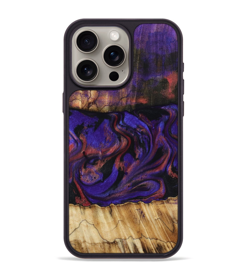 iPhone 15 Pro Max Wood Phone Case - Troy (Purple, 816961)