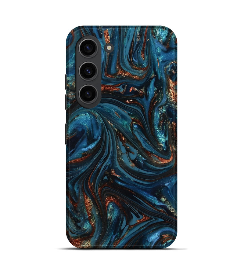Galaxy S23 ResinArt Live Edge Phone Case - Dimitri (Teal & Gold, 816991)