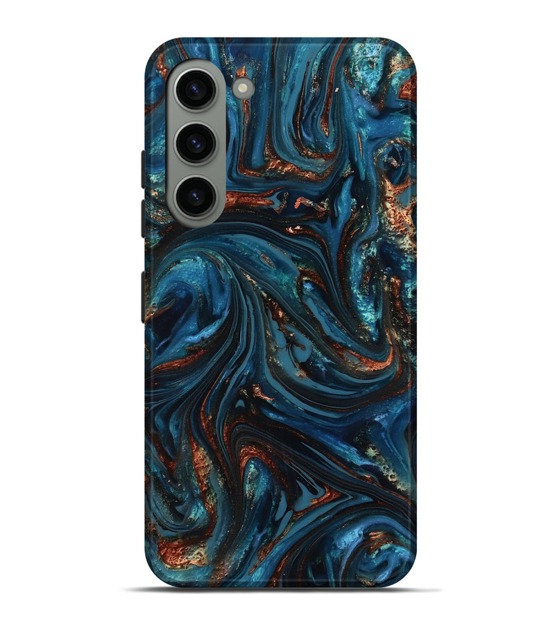 Galaxy S23 Plus ResinArt Live Edge Phone Case - Dimitri (Teal & Gold, 816991)