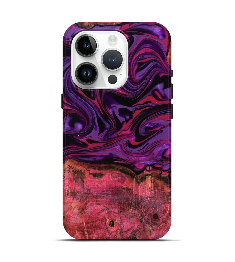 iPhone 15 Pro Wood Live Edge Phone Case - Shavon (Purple, 816992)