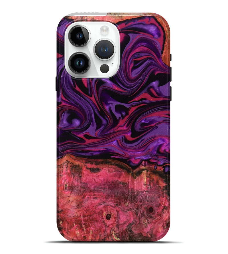 iPhone 15 Pro Max Wood Live Edge Phone Case - Shavon (Purple, 816992)