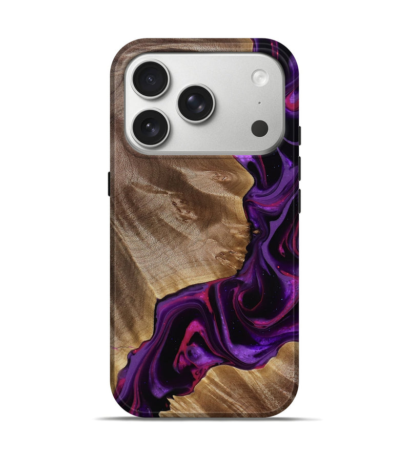 iPhone 17 Pro Wood Live Edge Phone Case - Ibrahim (Purple, 816995)