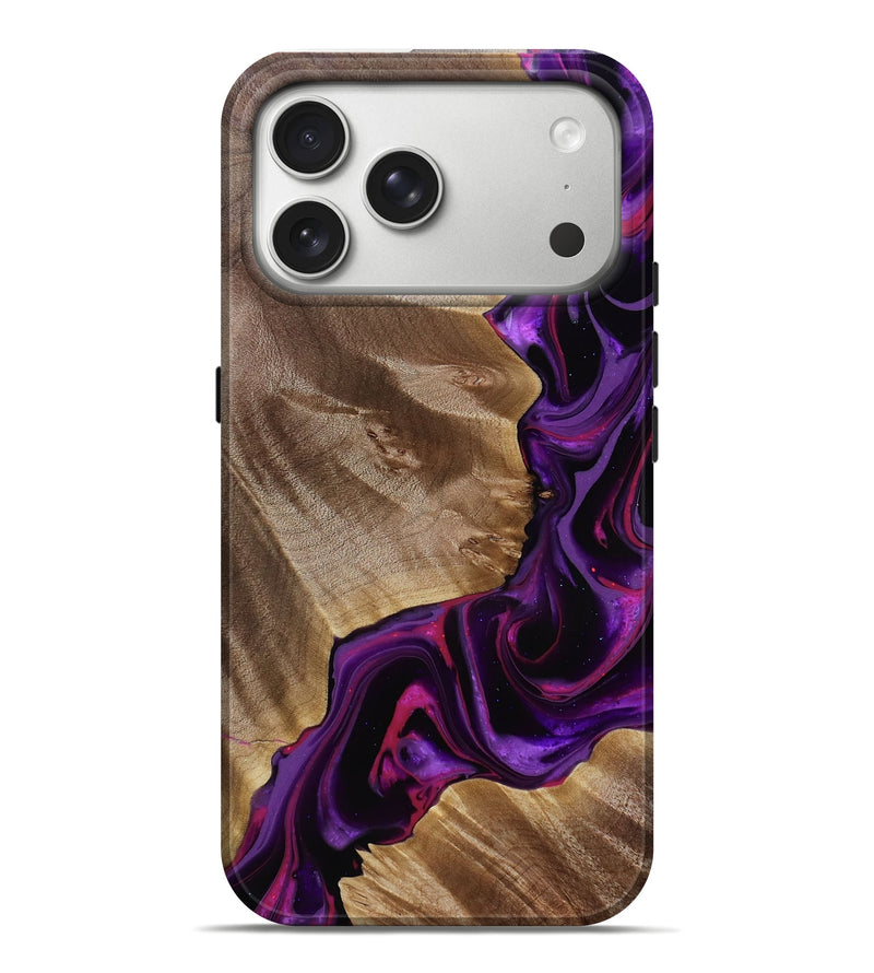 iPhone 17 Pro Max Wood Live Edge Phone Case - Ibrahim (Purple, 816995)