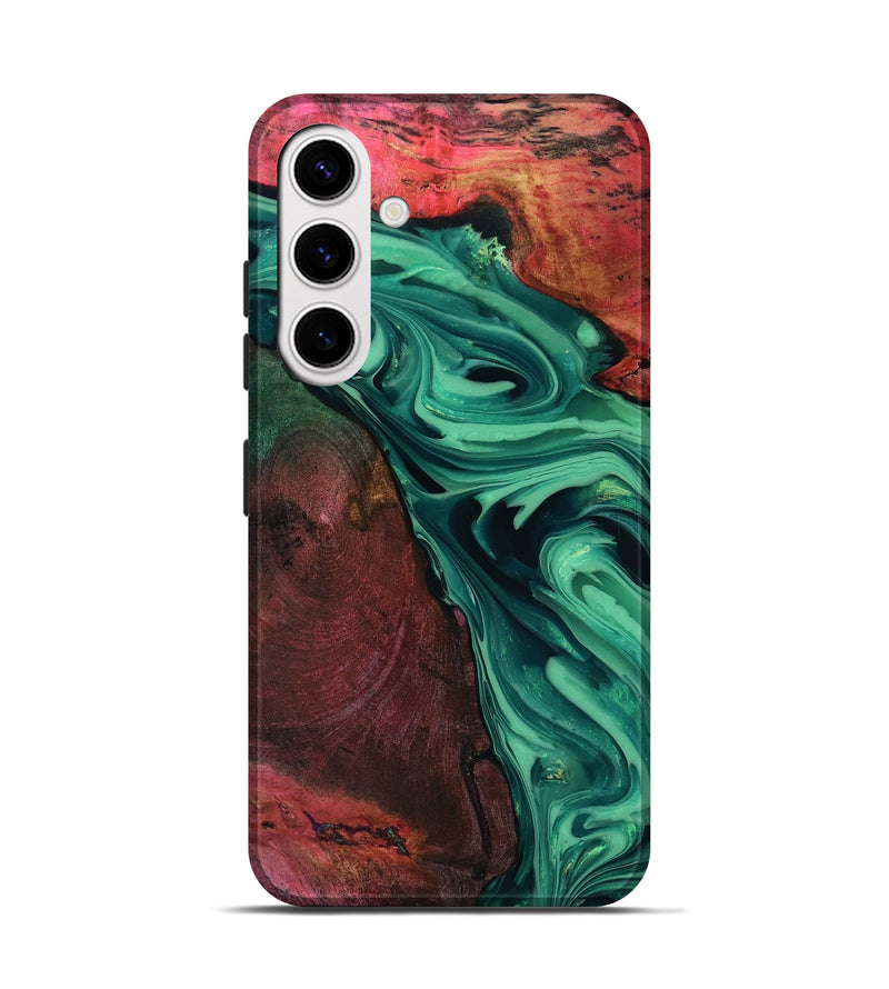 Galaxy S25 Wood Live Edge Phone Case - Hershel (Green, 816996)