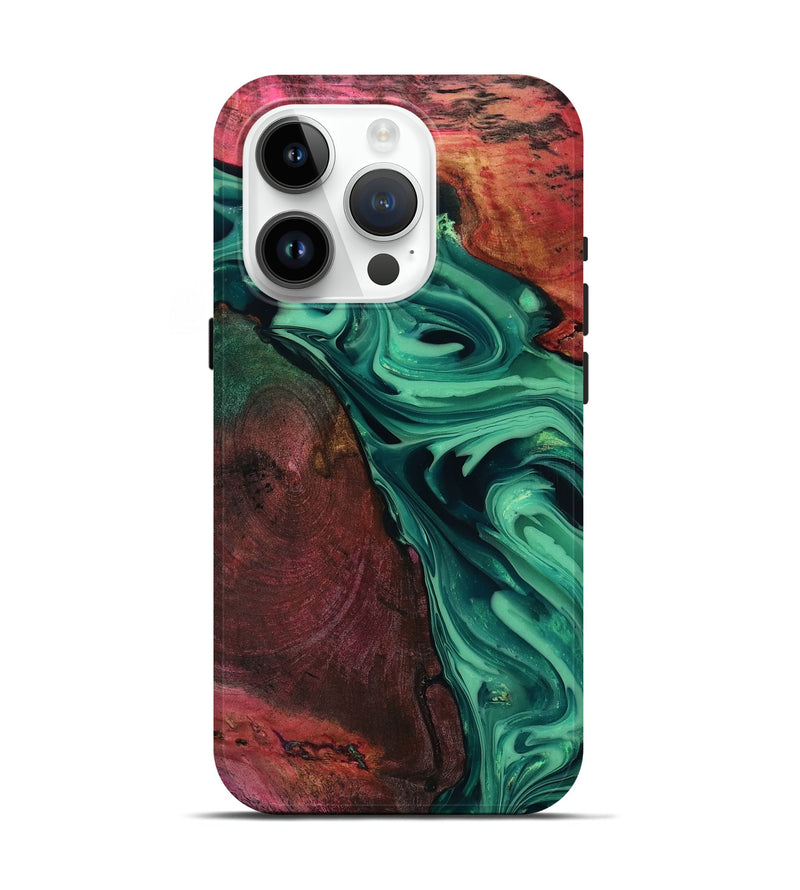 iPhone 15 Pro Wood Live Edge Phone Case - Hershel (Green, 816996)