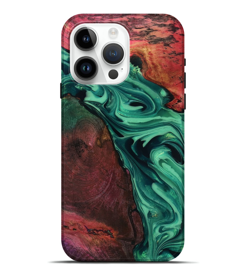 iPhone 15 Pro Max Wood Live Edge Phone Case - Hershel (Green, 816996)