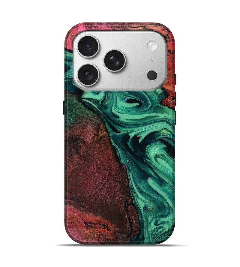 iPhone 17 Pro Wood Live Edge Phone Case - Hershel (Green, 816996)