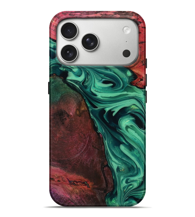 iPhone 17 Pro Max Wood Live Edge Phone Case - Hershel (Green, 816996)
