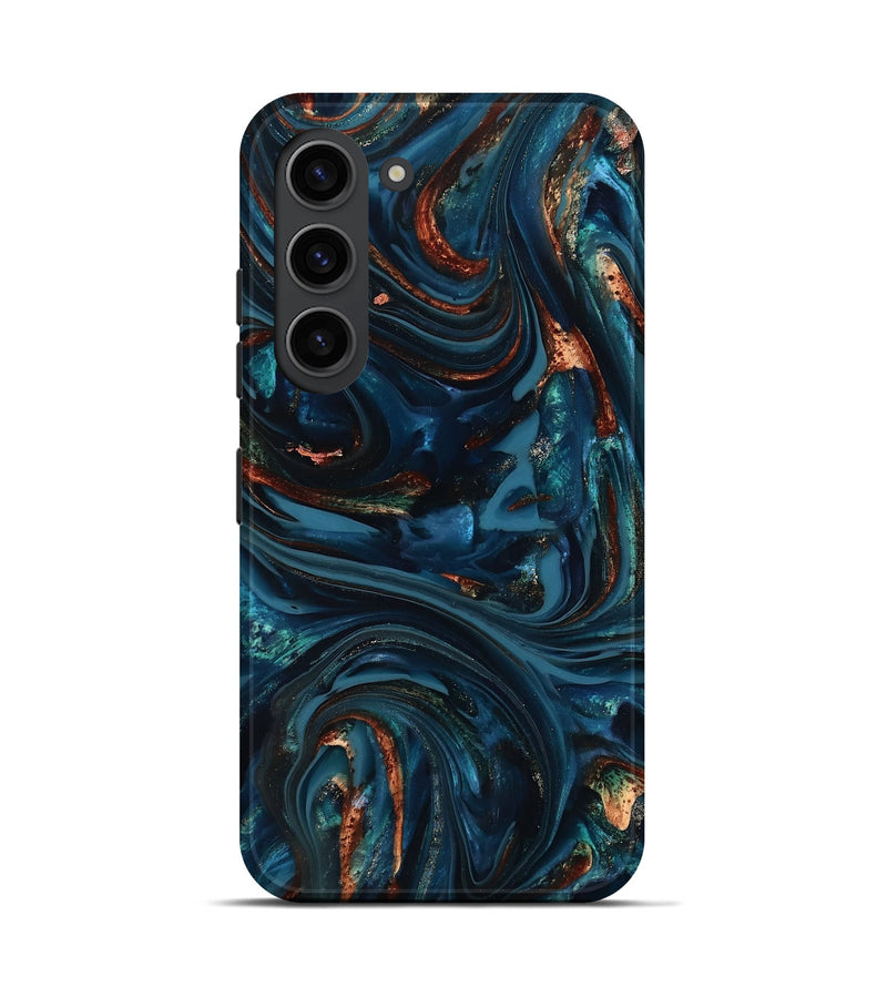 Galaxy S23 ResinArt Live Edge Phone Case - Kay (Teal & Gold, 816998)