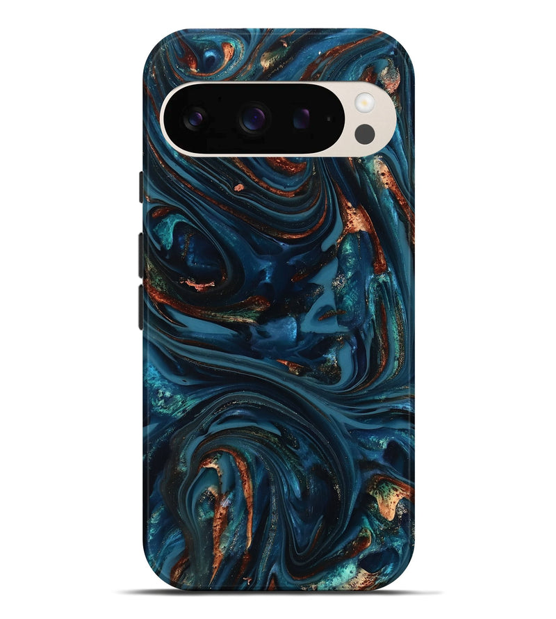 Pixel 10 Pro XL ResinArt Live Edge Phone Case - Kay (Teal & Gold, 816998)