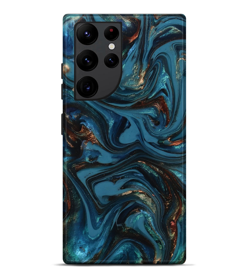 Galaxy S22 Ultra ResinArt Live Edge Phone Case - Watson (Teal & Gold, 817001)