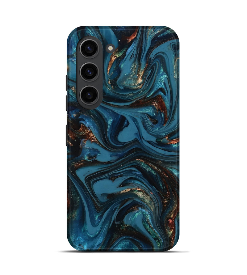 Galaxy S23 ResinArt Live Edge Phone Case - Watson (Teal & Gold, 817001)