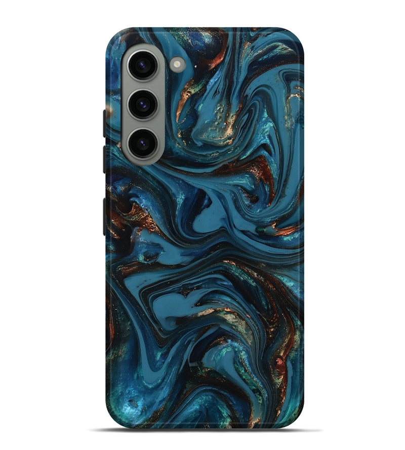 Galaxy S23 Plus ResinArt Live Edge Phone Case - Watson (Teal & Gold, 817001)