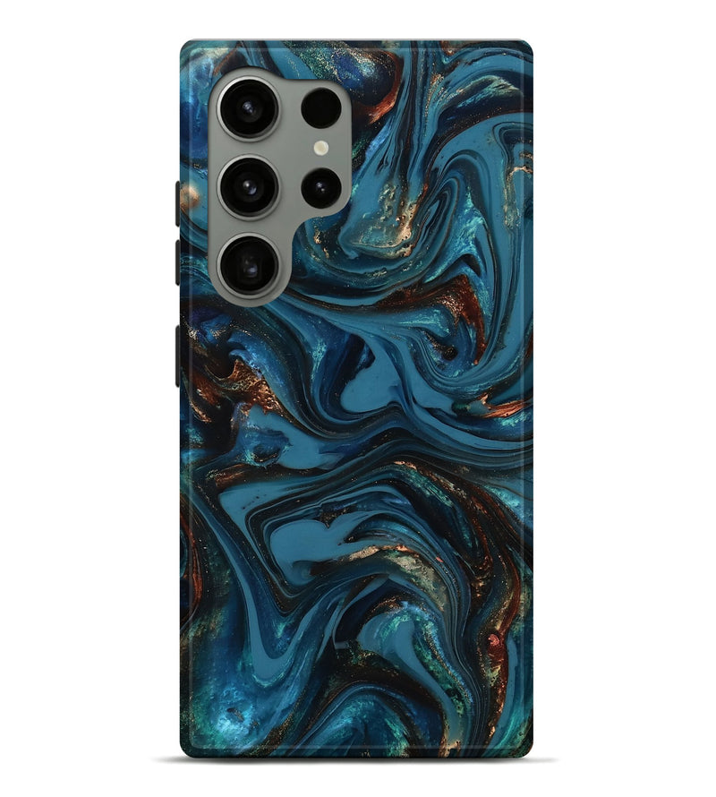 Galaxy S24 Ultra ResinArt Live Edge Phone Case - Watson (Teal & Gold, 817001)