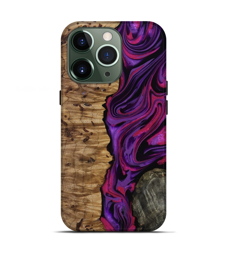 iPhone 13 Pro Wood Live Edge Phone Case - Carmelo (Purple, 817003)