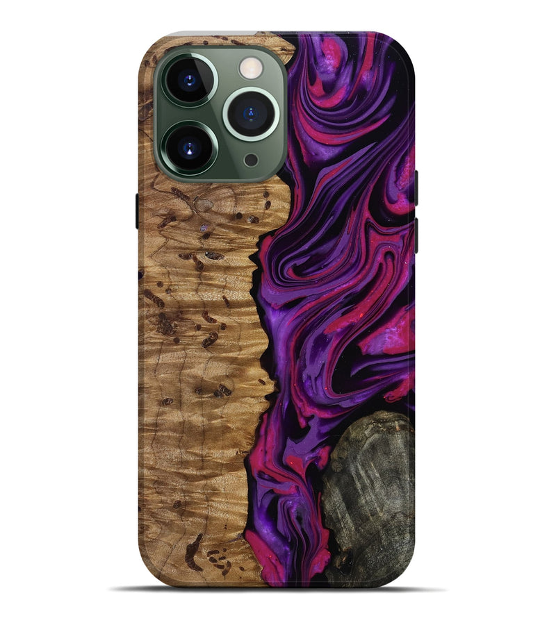 iPhone 13 Pro Max Wood Live Edge Phone Case - Carmelo (Purple, 817003)