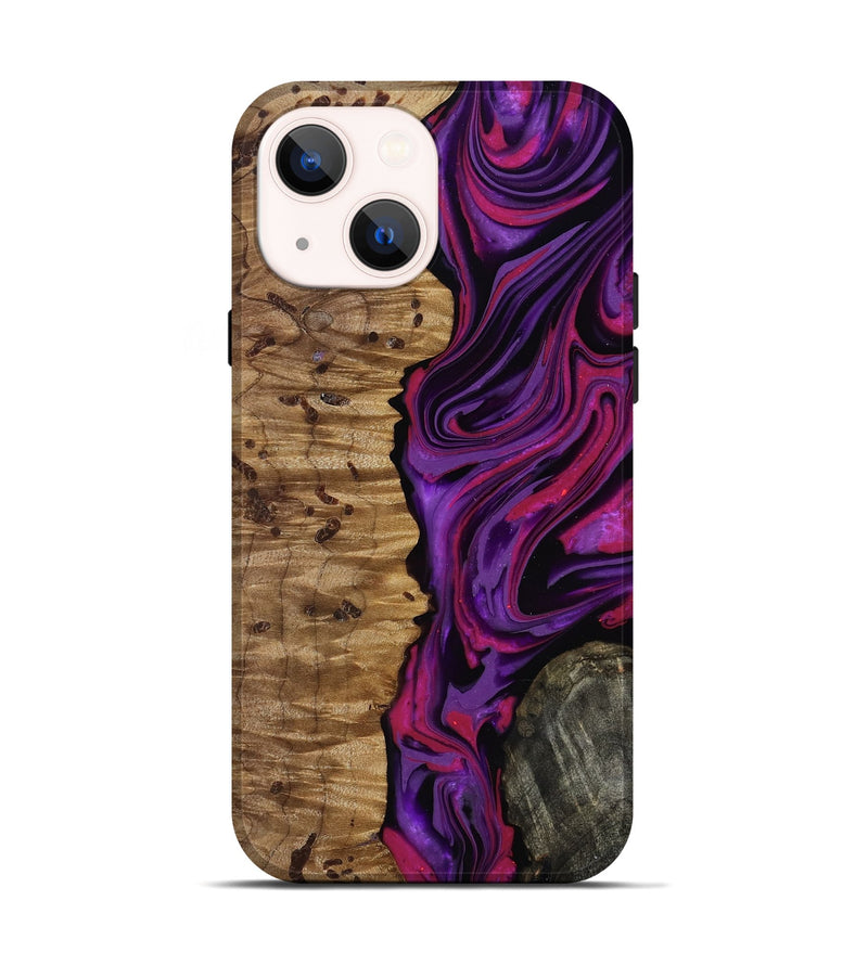 iPhone 14 Wood Live Edge Phone Case - Carmelo (Purple, 817003)