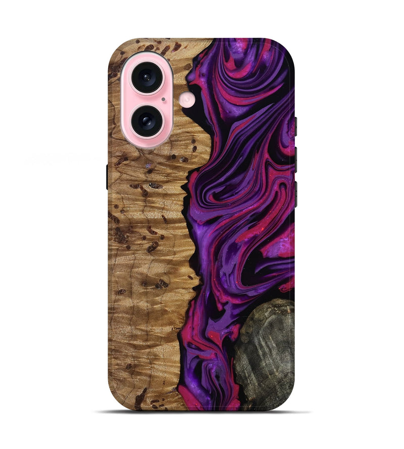 iPhone 17 Wood Live Edge Phone Case - Carmelo (Purple, 817003)
