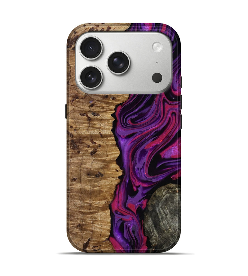 iPhone 17 Pro Wood Live Edge Phone Case - Carmelo (Purple, 817003)