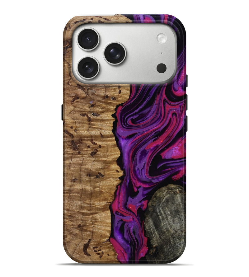 iPhone 17 Pro Max Wood Live Edge Phone Case - Carmelo (Purple, 817003)