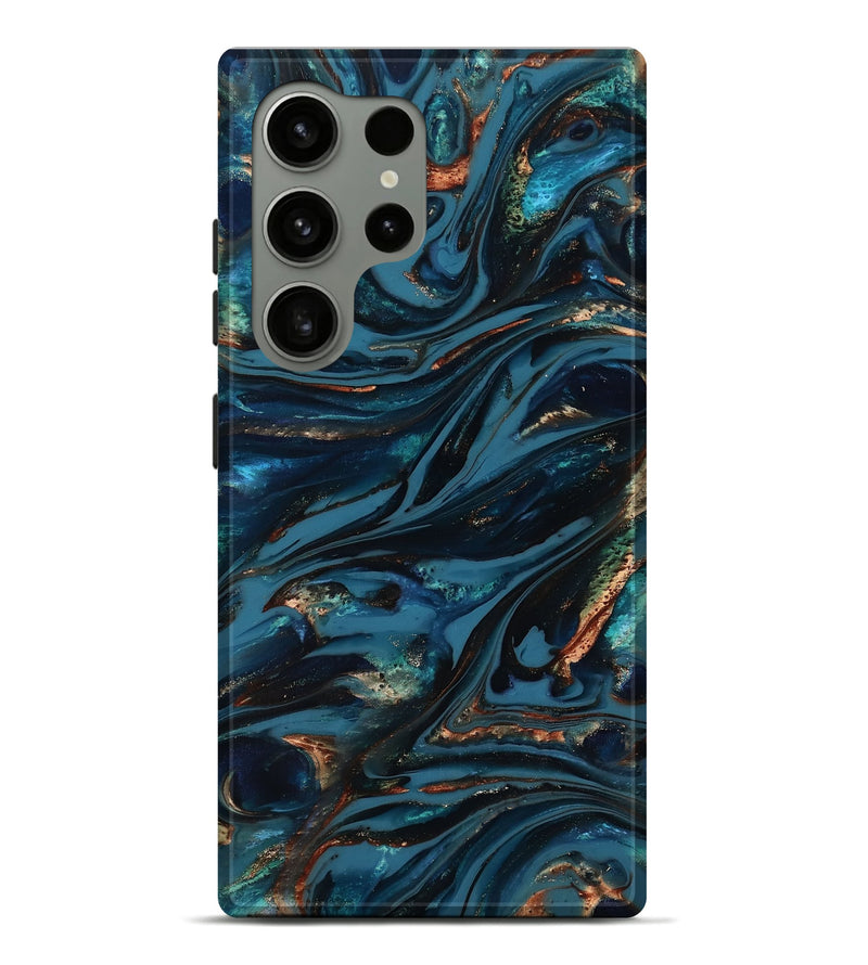 Galaxy S24 Ultra ResinArt Live Edge Phone Case - Kiana (Teal & Gold, 817004)