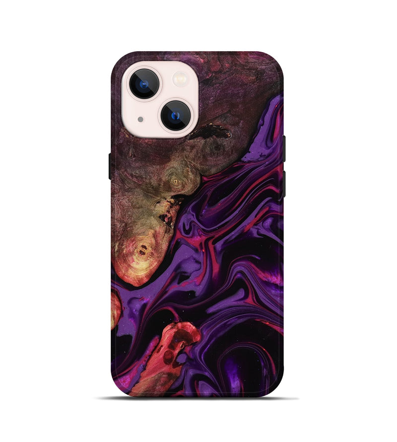 iPhone 13 mini Wood Live Edge Phone Case - Liberty (Purple, 817010)